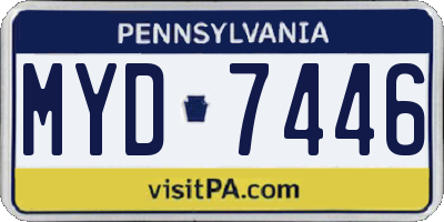 PA license plate MYD7446