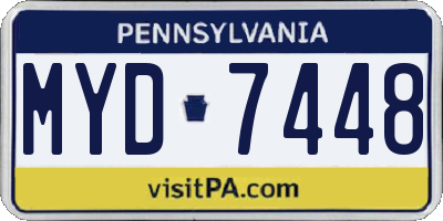 PA license plate MYD7448