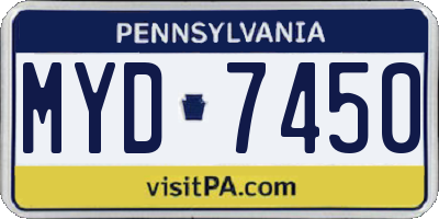 PA license plate MYD7450