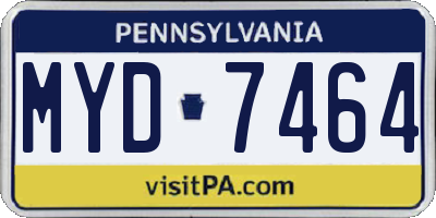 PA license plate MYD7464