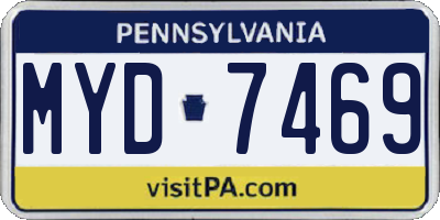 PA license plate MYD7469