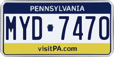 PA license plate MYD7470