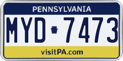 PA license plate MYD7473
