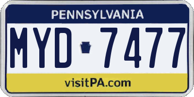 PA license plate MYD7477