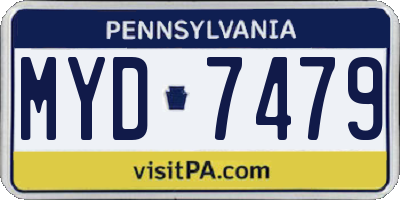 PA license plate MYD7479