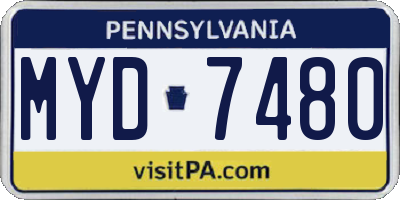 PA license plate MYD7480