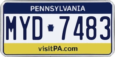 PA license plate MYD7483