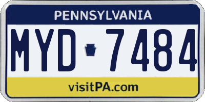 PA license plate MYD7484