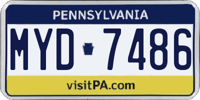 PA license plate MYD7486