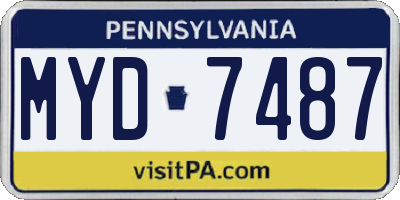 PA license plate MYD7487