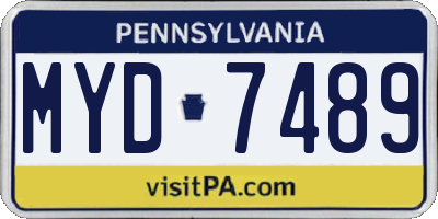 PA license plate MYD7489
