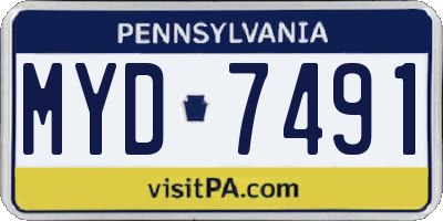 PA license plate MYD7491