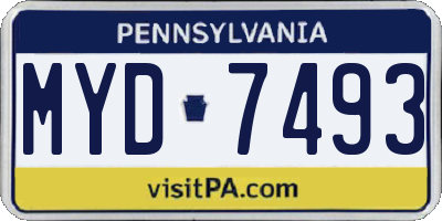 PA license plate MYD7493