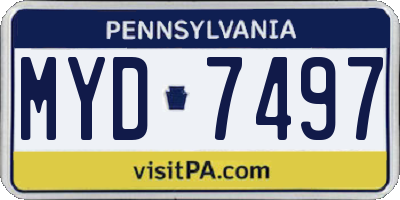 PA license plate MYD7497