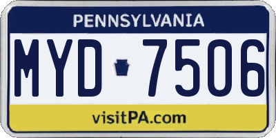 PA license plate MYD7506
