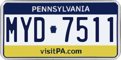 PA license plate MYD7511