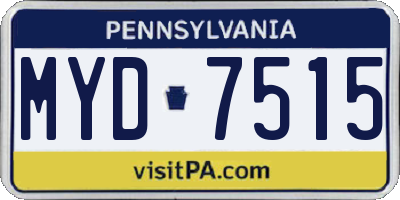 PA license plate MYD7515