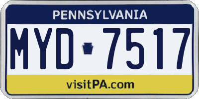 PA license plate MYD7517