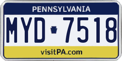PA license plate MYD7518