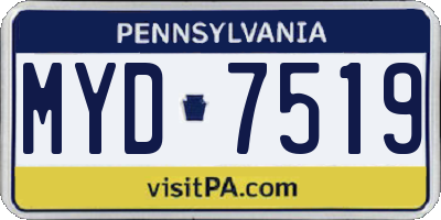 PA license plate MYD7519
