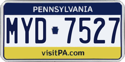PA license plate MYD7527