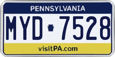PA license plate MYD7528