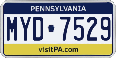 PA license plate MYD7529