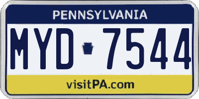 PA license plate MYD7544