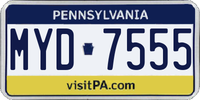 PA license plate MYD7555