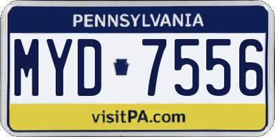 PA license plate MYD7556