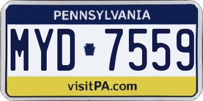 PA license plate MYD7559