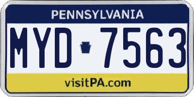 PA license plate MYD7563