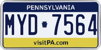 PA license plate MYD7564