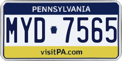 PA license plate MYD7565
