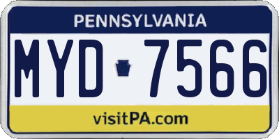 PA license plate MYD7566