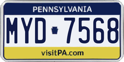 PA license plate MYD7568