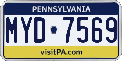 PA license plate MYD7569