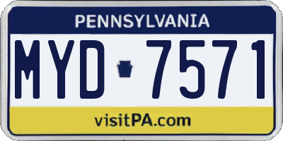 PA license plate MYD7571