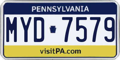PA license plate MYD7579