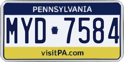 PA license plate MYD7584