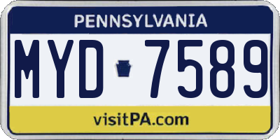 PA license plate MYD7589