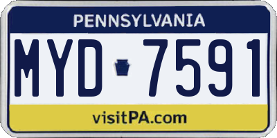 PA license plate MYD7591