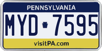 PA license plate MYD7595