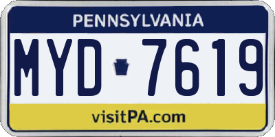 PA license plate MYD7619