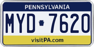 PA license plate MYD7620