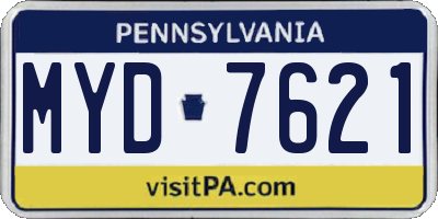 PA license plate MYD7621