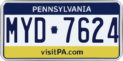 PA license plate MYD7624