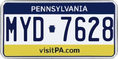 PA license plate MYD7628