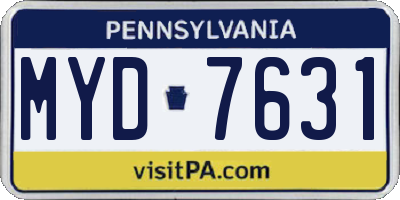 PA license plate MYD7631