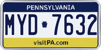 PA license plate MYD7632